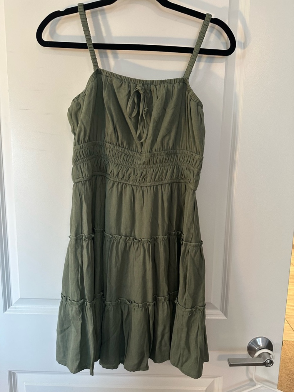 Trixxi Olive Green Tiered Sundress